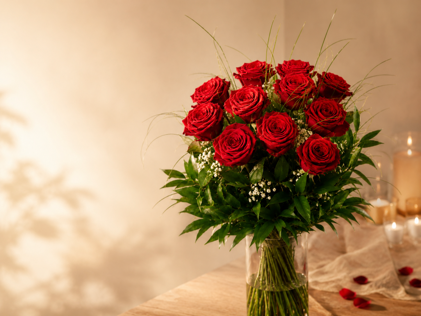 Roter Rosenstrauß – Liebe