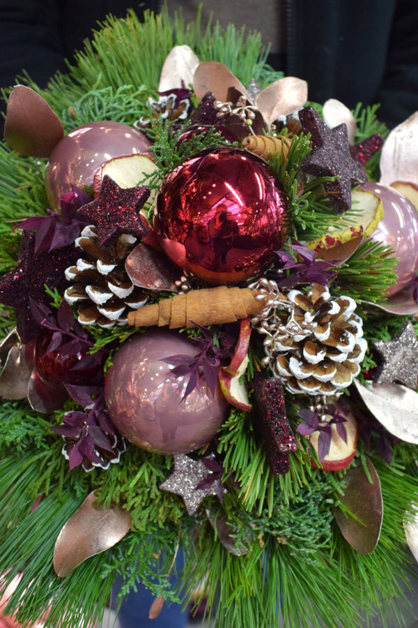 Kugelstrauß bordeauxrot